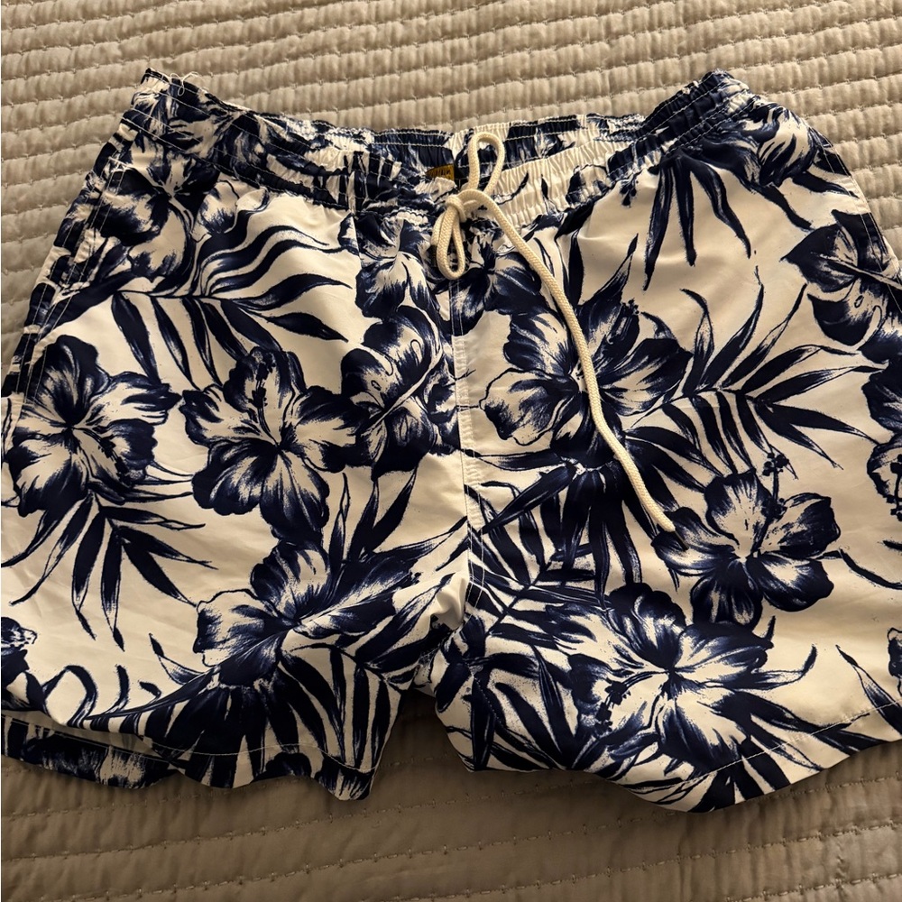 Polo by Ralph Lauren Navy and White Floral Athletic Shorts